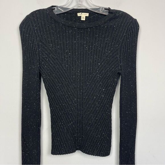 Urban Outfitters Silence + Noise Speckle Patterned Rib Pullover Sweater Black S - Picture 12 of 16